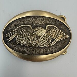 Vintage 1976 Heritage Mint Ltd Solid Brass‎ American Eagle Belt Buckle Patriotic
